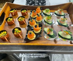 A platter of colorful canapés_BlvdChangi